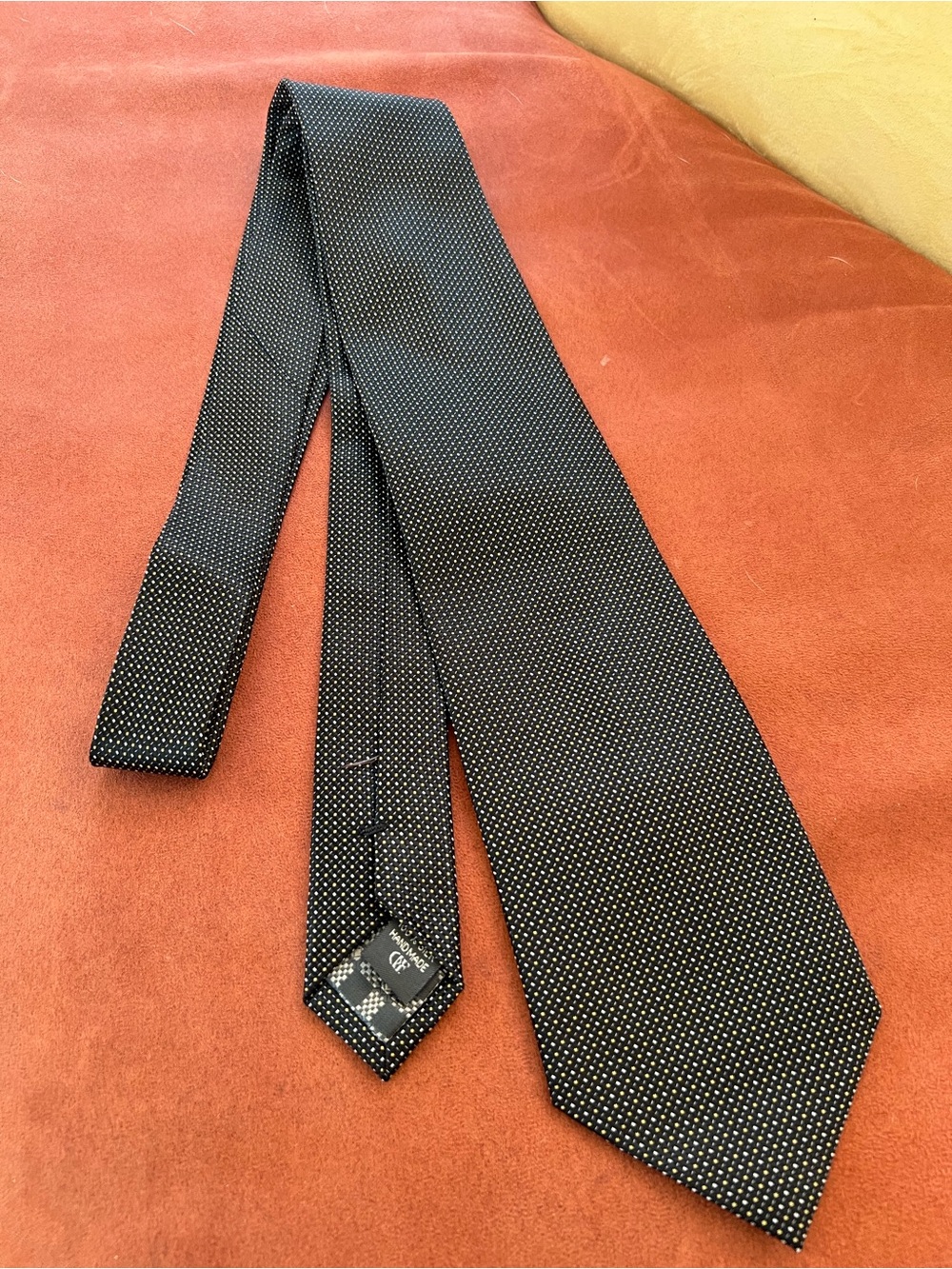 Daniel de Fasson Men's Black Microdot Neck Tie